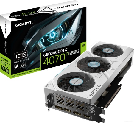 Видеокарта Gigabyte RTX 4070 Ti Super Eagle OC Ice 16G, GV-N407TSEAGLEOC ICE-16GD
