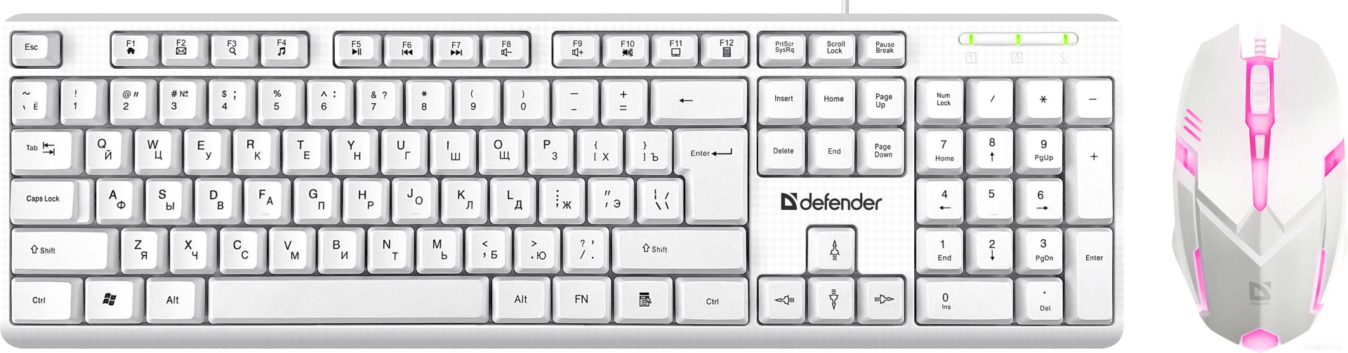 Клавиатура + Мышь Defender Motion C-977 White