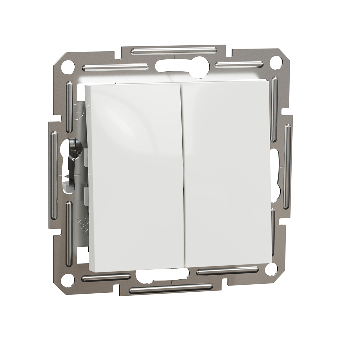 Выключатель Schneider Electric двухклавишный SE EPH0370121 Asfora механизм быстрозажим. клеммы белый