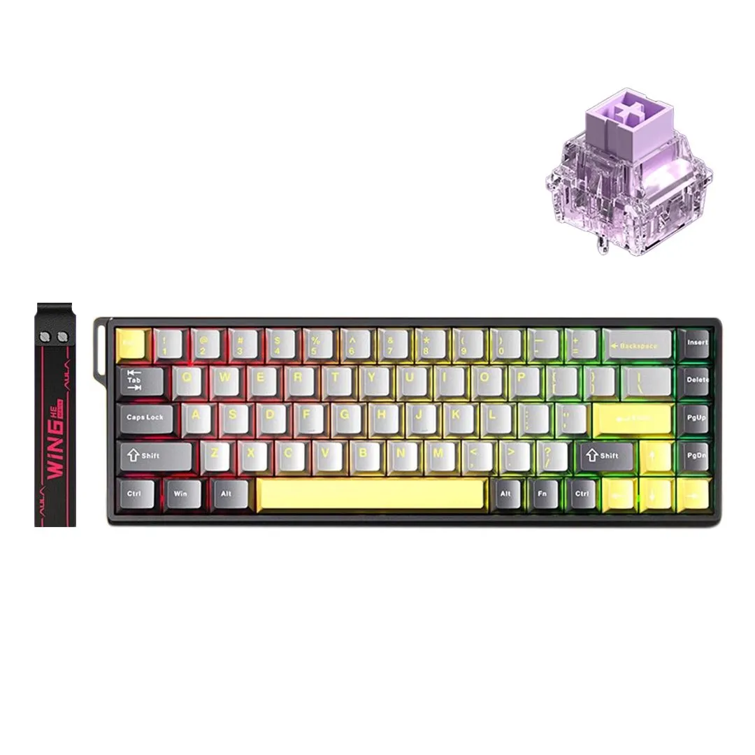 Клавиатура AULA WIN 68 HE MAX Wing Chun Magnetic Switch Black/Gray/Yellow