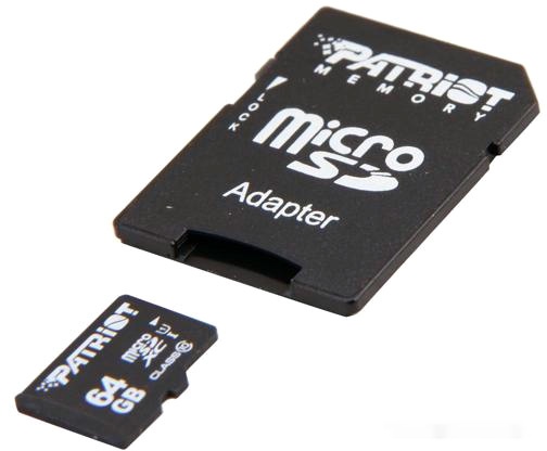 Карта памяти microSDXC 64GB Patriot LX Series PSF64GMDC10