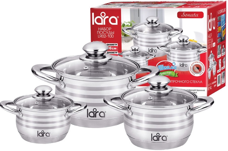 Набор кастрюль Lara Sonata, LR02-100