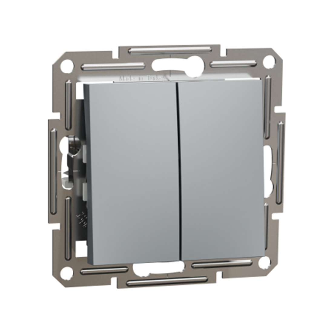 Выключатель Schneider Electric 2х клавишный SE EPH0600162 Asfora проходной механизм СТАЛЬ