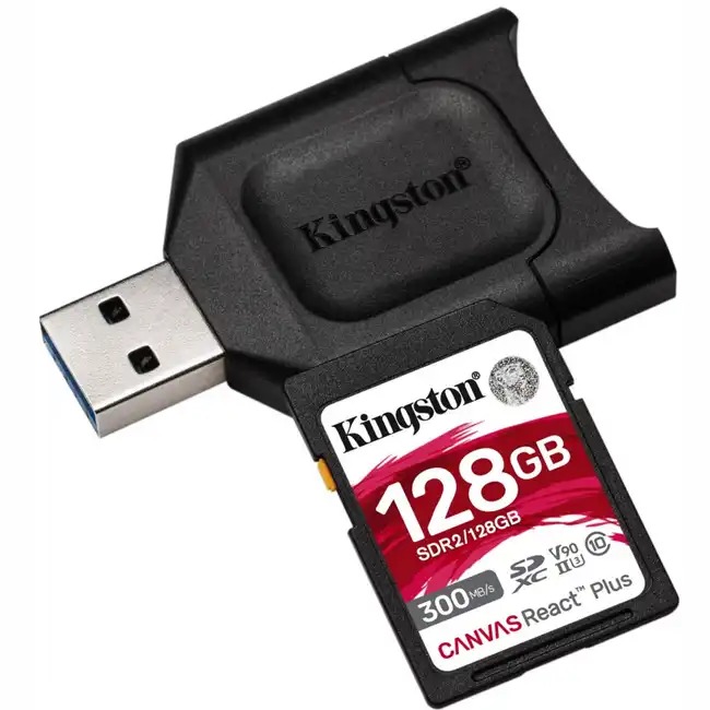 Карта памяти SD 128GB Kingston Canvas React Plus, SDR2/128GB