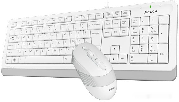 Комплект клавиатура + мышь A4Tech F1010-WHITE Fstyler