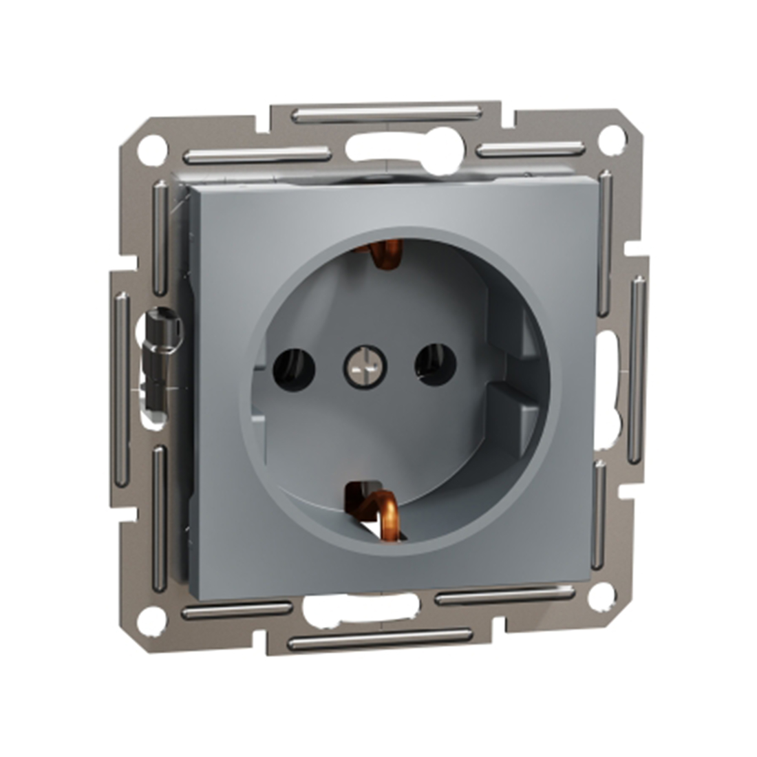 Розетка Schneider Electric SE EPH2900162 Asfora с заземлением 16А механизм винтовой СТАЛЬ