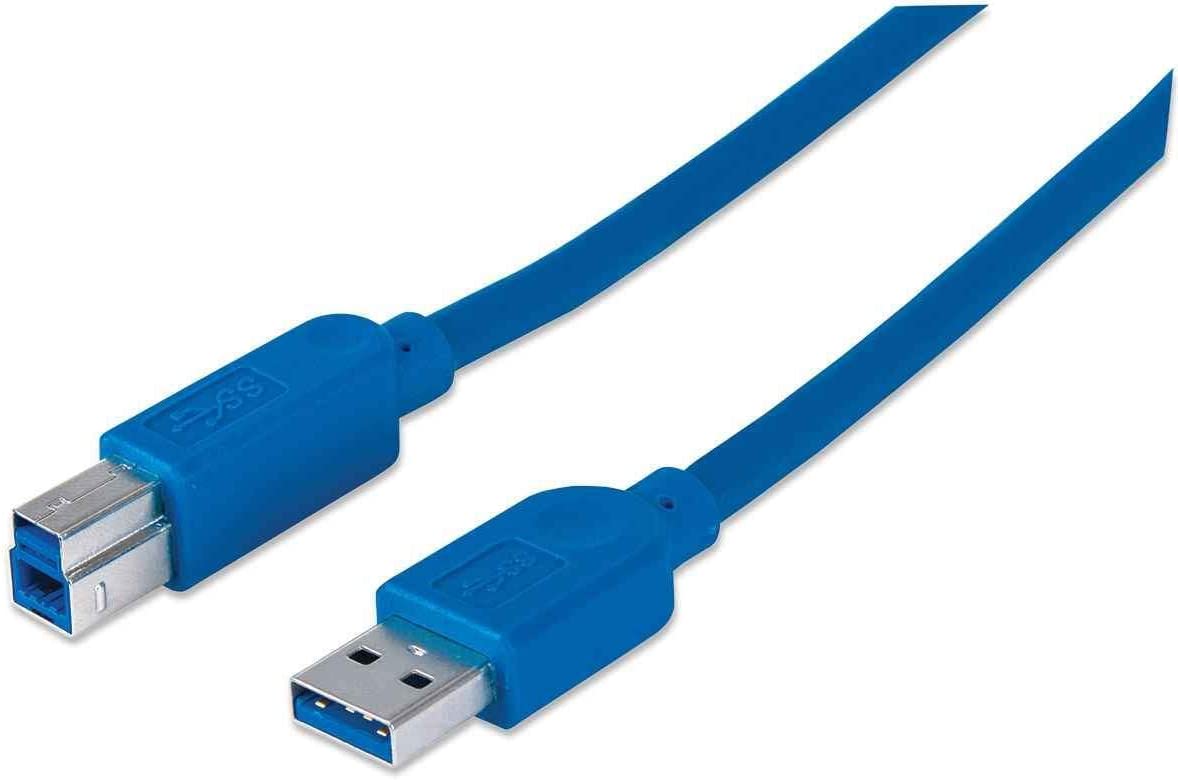Кабель Manhattan USB 3.0, A(M)/B(M), 3 м, blue