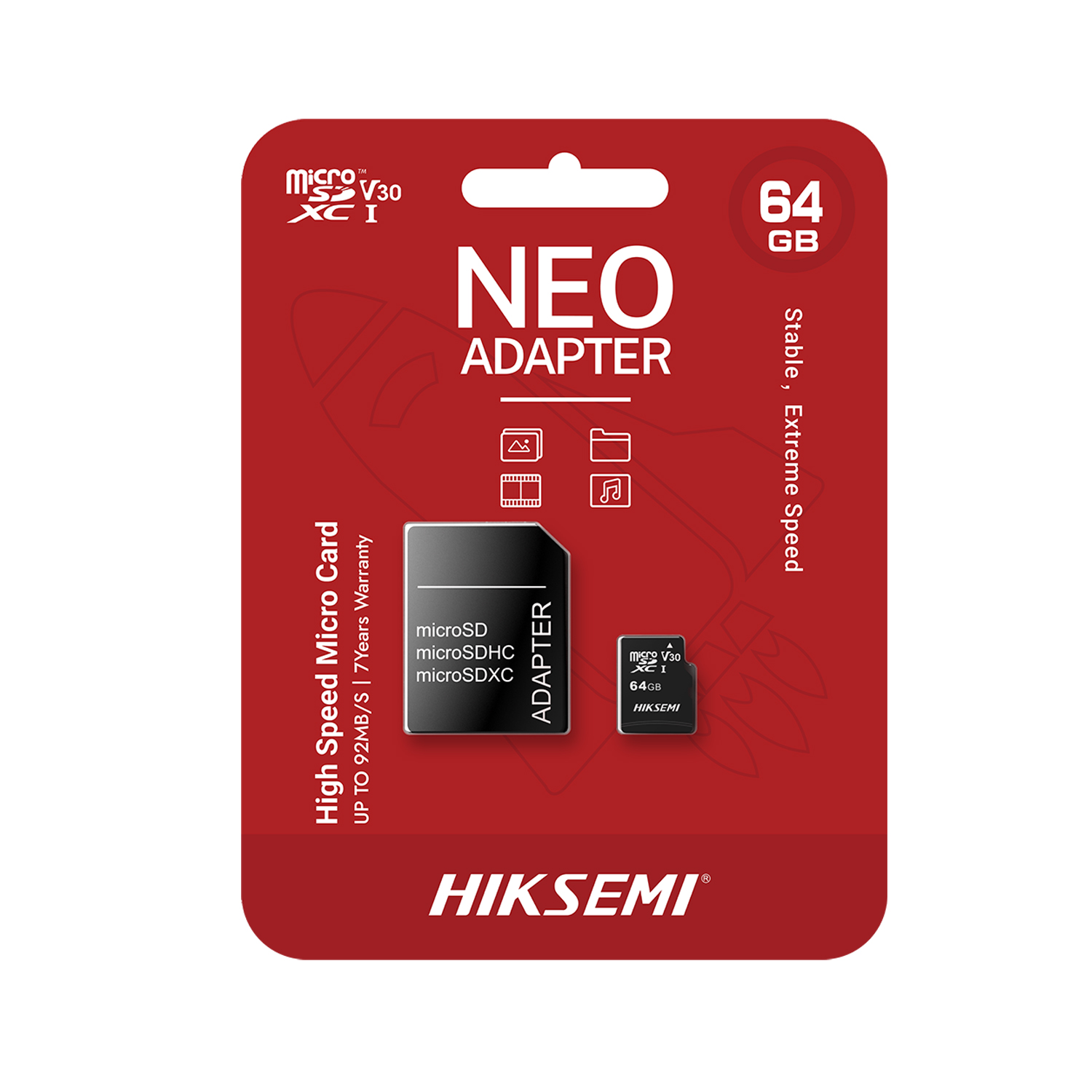 Карта памяти microSDXC 64Gb Hiksemi Neo Adapter, HS-TF-C1/64G Adapter