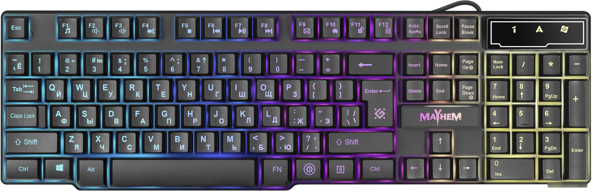 Клавиатура Defender Mayhem GK-360DL, RGB, USB