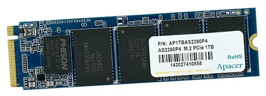 Диск SSD M.2 PCI-E 1Tb Apacer AS2280P4, AP1TBAS2280P4-1
