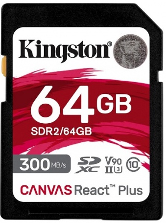 Карта памяти SD 64GB Kingston Canvas React Plus, SDR2/64GB
