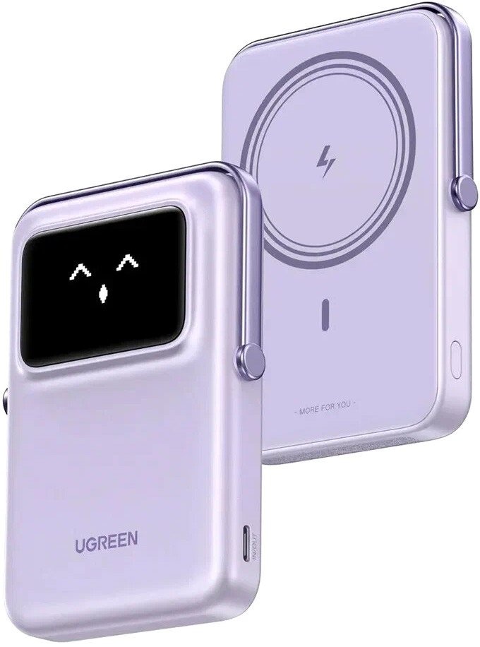 Портативное зарядное устройство Ugreen 10000mAh Mini Magnetic Robot Wls 20W(7.5W) USB-C Purple, PB572 45328