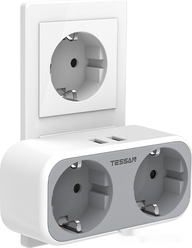 Сетевой фильтр Tessan TS-321-DE Gray (2 розетки)