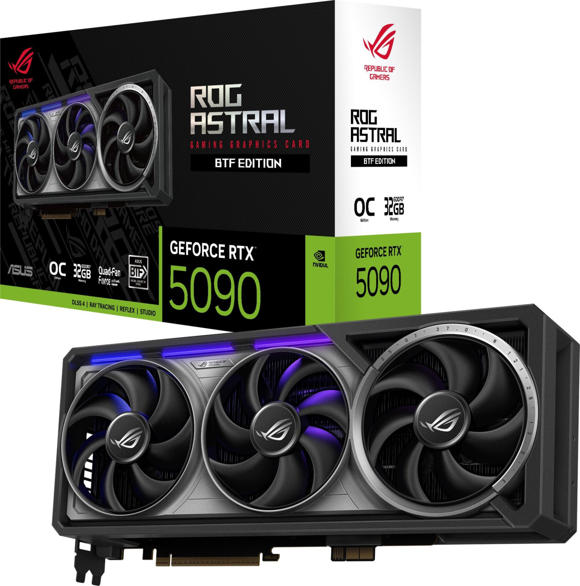 Видеокарта ASUS ROG Astral RTX 5090 32GB GDDR7 BTF OC Edition, ROG-ASTRAL-RTX5090-O32G-BTF-GAMING