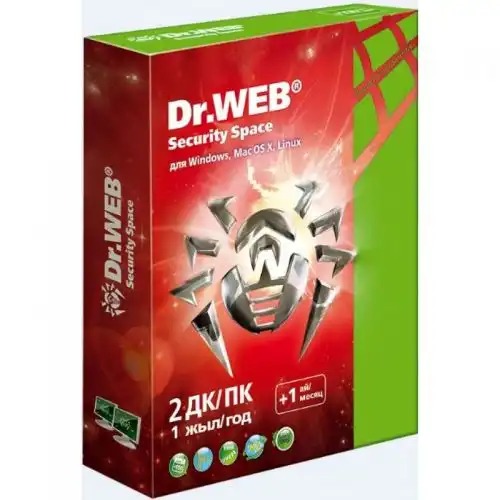 Антивирус Dr.WEB Security Space, 2 ПК на 1 год, BHW-BK-13M-2-A3