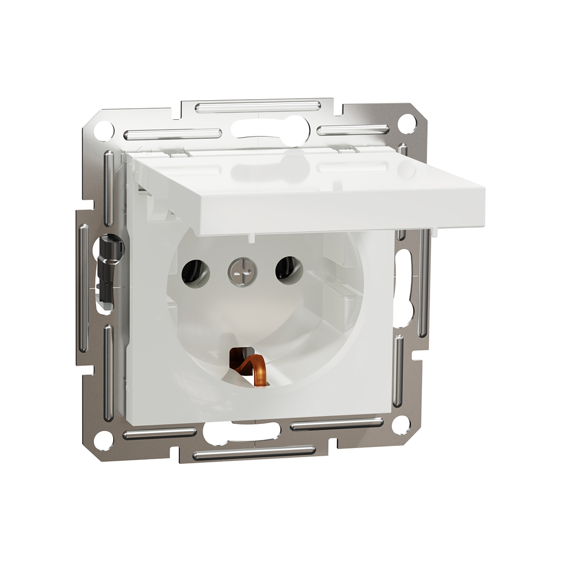 Розетка Schneider Electric SE EPH3170121 Asfora 16А с крышкой механизм винт. клеммы белый