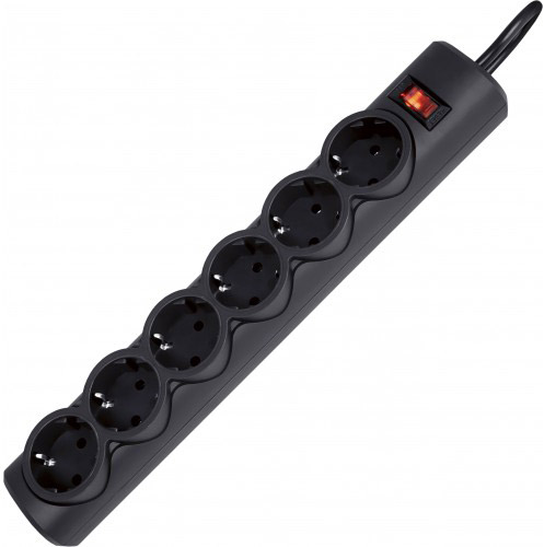 Сетевой фильтр Defender DFS 153 (6розеток 3m), Black