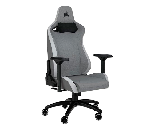 Компьютерное кресло Corsair TC200 Soft Fabric Gaming Chair Standard Fit Light Grey/White, CF-9010048-WW
