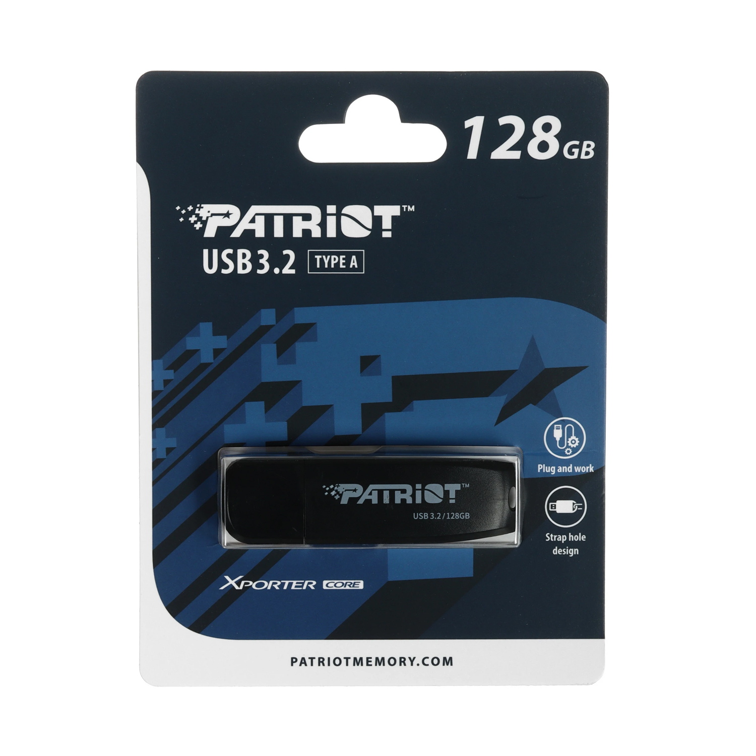 USB Flash drive 128GB Patriot Xporter Core USB3.2 Black, PSF128GXRB3U
