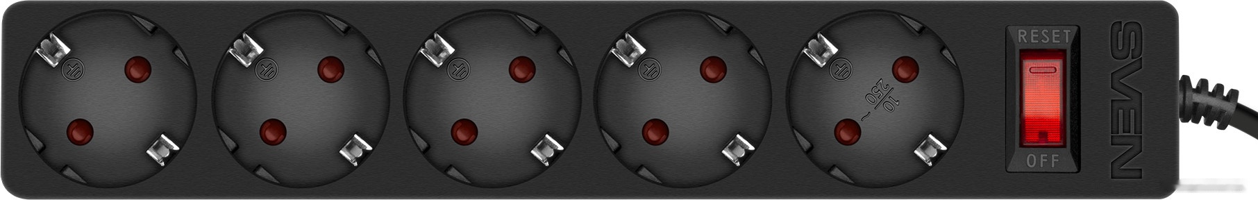 Сетевой фильтр Sven Surge Protector SF-05E SV-021559 (5 розеток 1.8m), Black