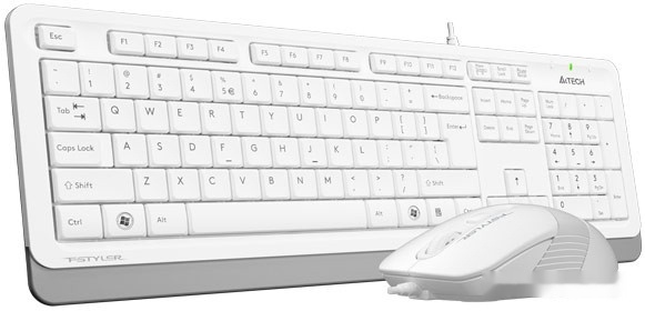 Комплект клавиатура + мышь A4Tech F1010-WHITE Fstyler