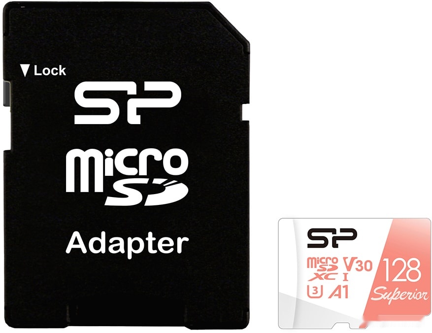 Карта памяти microSDXC 128GB Silicon Power Superior, SP128GBSTXDV3V20SP