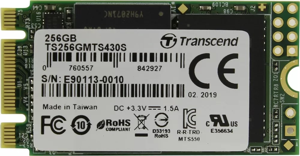 Диск SSD M.2 SATA 256Gb Transcend 430S, TS256GMTS430S