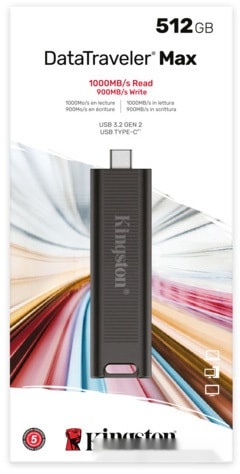 USB Flash drive 512GB Kingston, Type-C, черный, DTMAX/512GB
