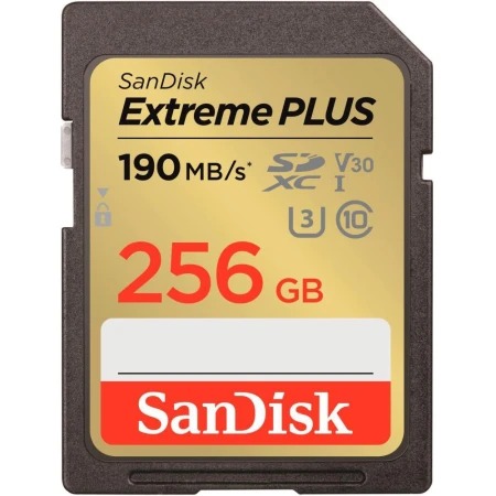 Карта памяти SDXC 256GB SanDisk Extreme Plus SD, SDSDXWV-256G-GNCIN