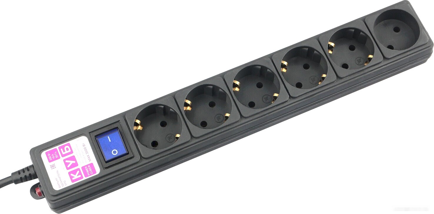 Сетевой фильтр Power Cube SPG6-B1.9M Black (6 розеток, 1.9 метра)