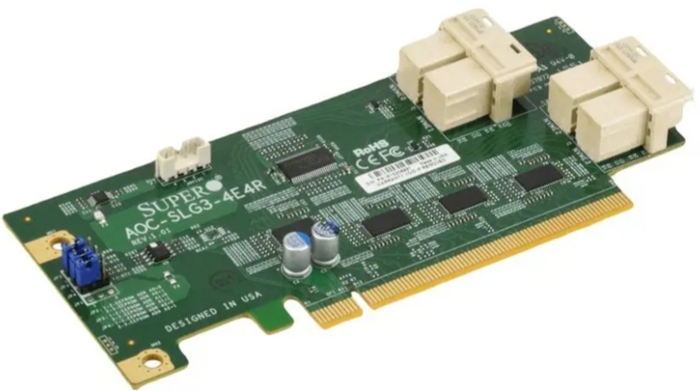 NVMe Host Bus адаптер Supermicro AOC-SLG3-4E4R-O