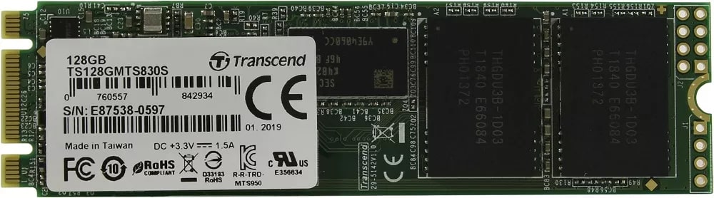 Диск SSD M.2 SATA 128GB Transcend 830S, TS128GMTS830S
