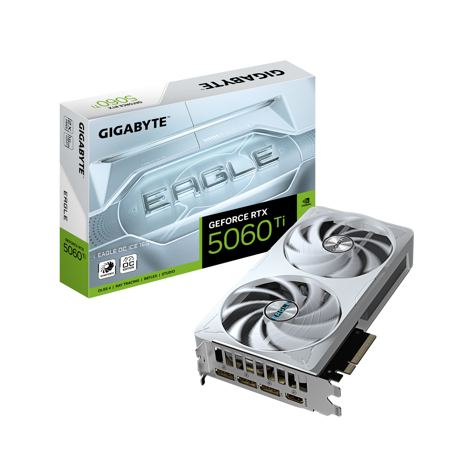 Видеокарта Gigabyte RTX 5060 Ti Eagle OC Ice 16G, GV-N506TEAGLEOC ICE-16GD