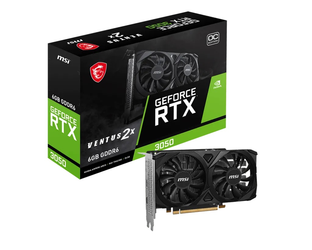 Видеокарта MSI RTX 3050 VENTUS 2X E 6G OC