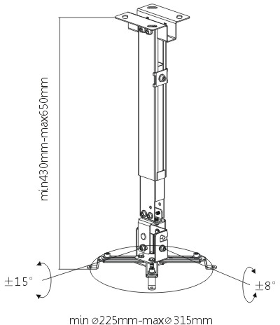 Кронштейн Brateck PRB-2G Black