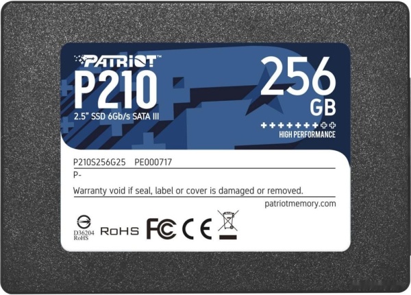 Диск SSD 2.5" 256Gb Patriot P210, P210S256G25