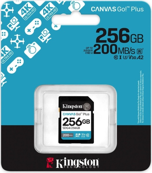 Карта памяти SD 256GB Kingston Canvas Go Plus SDG4/256GB