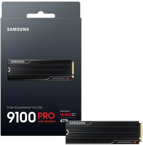 Диск SSD M.2 PCI-E 4TB Samsung 9100 PRO W/HS, MZ-VAP4T0CW