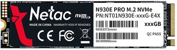 Диск SSD M.2 PCI-E 256GB Netac N930E Pro, NT01N930E-256G-E4X