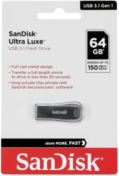 USB Flash drive 64GB SanDisk Ultra Luxe USB3.2, SDCZ74-064G-G46