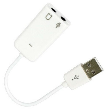 Звуковая карта USB 7.1, Noname, White, кабель 10 см