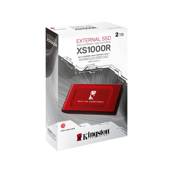Внешний SSD 2TB Kingston XS1000 Red, SXS1000R/2000GA