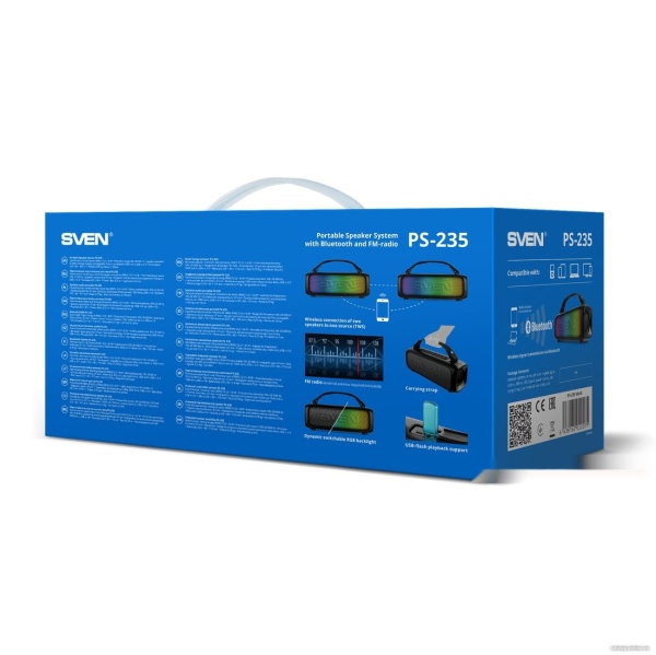 Колонка портативная Sven PS-235 Black, SV-022075