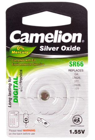 Батарейка CAMELION Silver Oxide SR66-BP1(0%Hg)