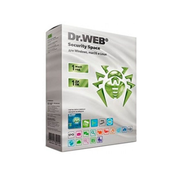 Антивирус Dr.WEB Security Space, 1 ПК на 1 год, BHW-BK-12M-1-A3