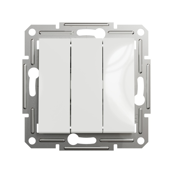 Выключатель Schneider Electric трехклавишный SE EPH2170121 Asfora 10AX механизм винт. клеммы белый