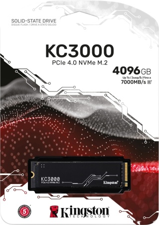 Диск SSD M.2 PCI-E 4.0 4096Gb Kingston, SKC3000D/4096G
