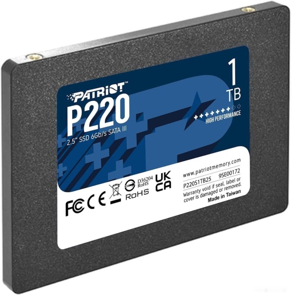 Диск SSD 2.5" 1TB Patriot P220, P220S1TB25
