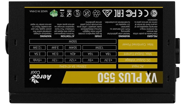 Блок питания Aerocool VX PLUS Stealth 550, ACPN-VS55NEY.12