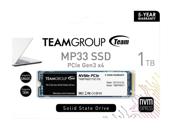 Диск SSD M.2 PCI-E 1Tb Team Group MP33, TM8FP6001T0C101